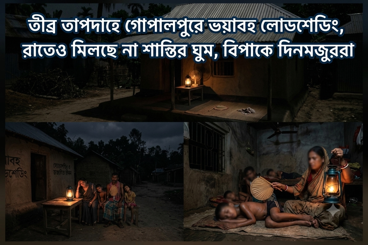 তীব্র তাপদাহে গোপালপুরে ভয়াবহ লোডশেডিং রাতেও মিলছে না শান্তির ঘুম, বিপাকে দিনমজুররা