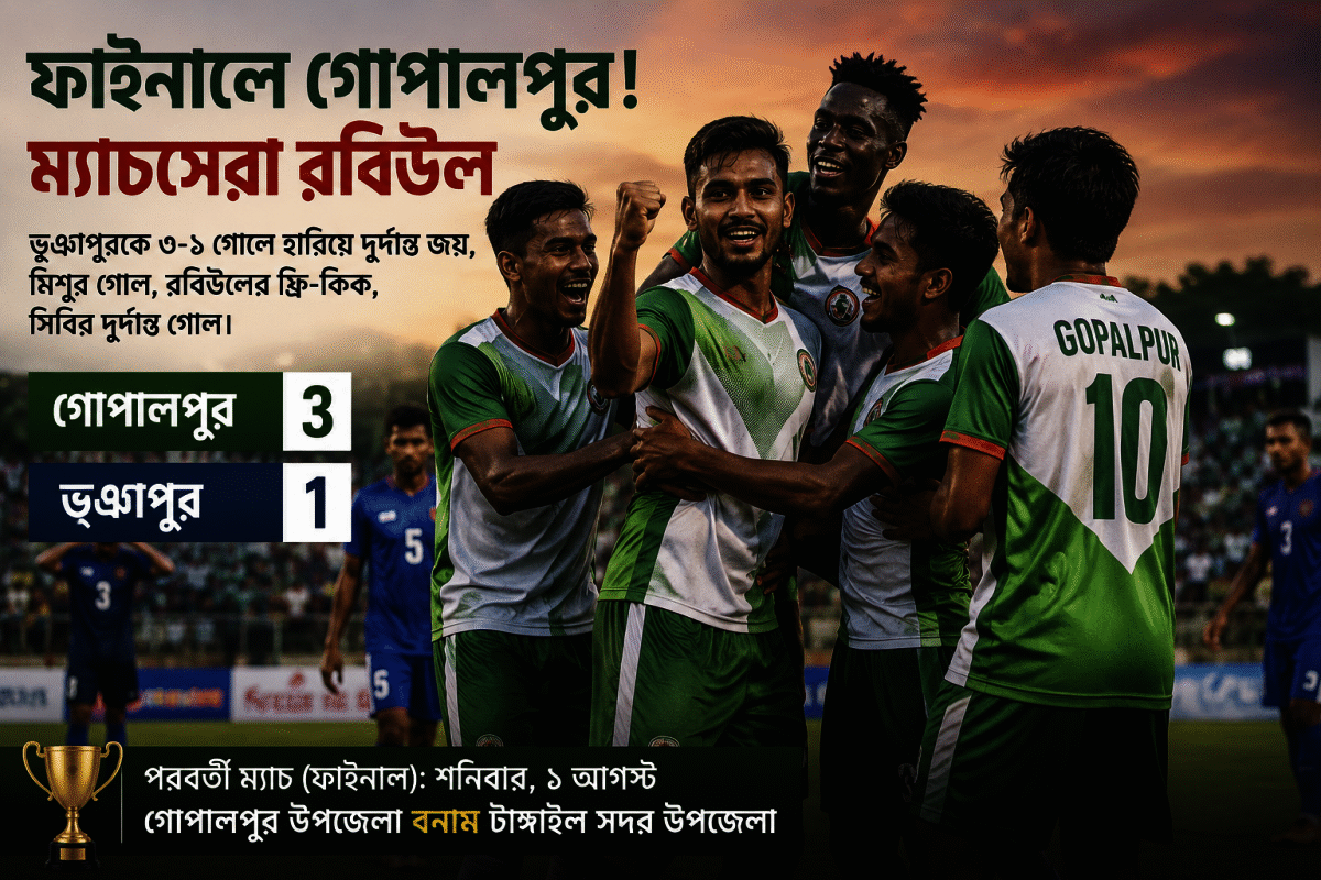 ফাইনালে গোপালপুর ম্যাচসেরা রবিউল ইসলাম!