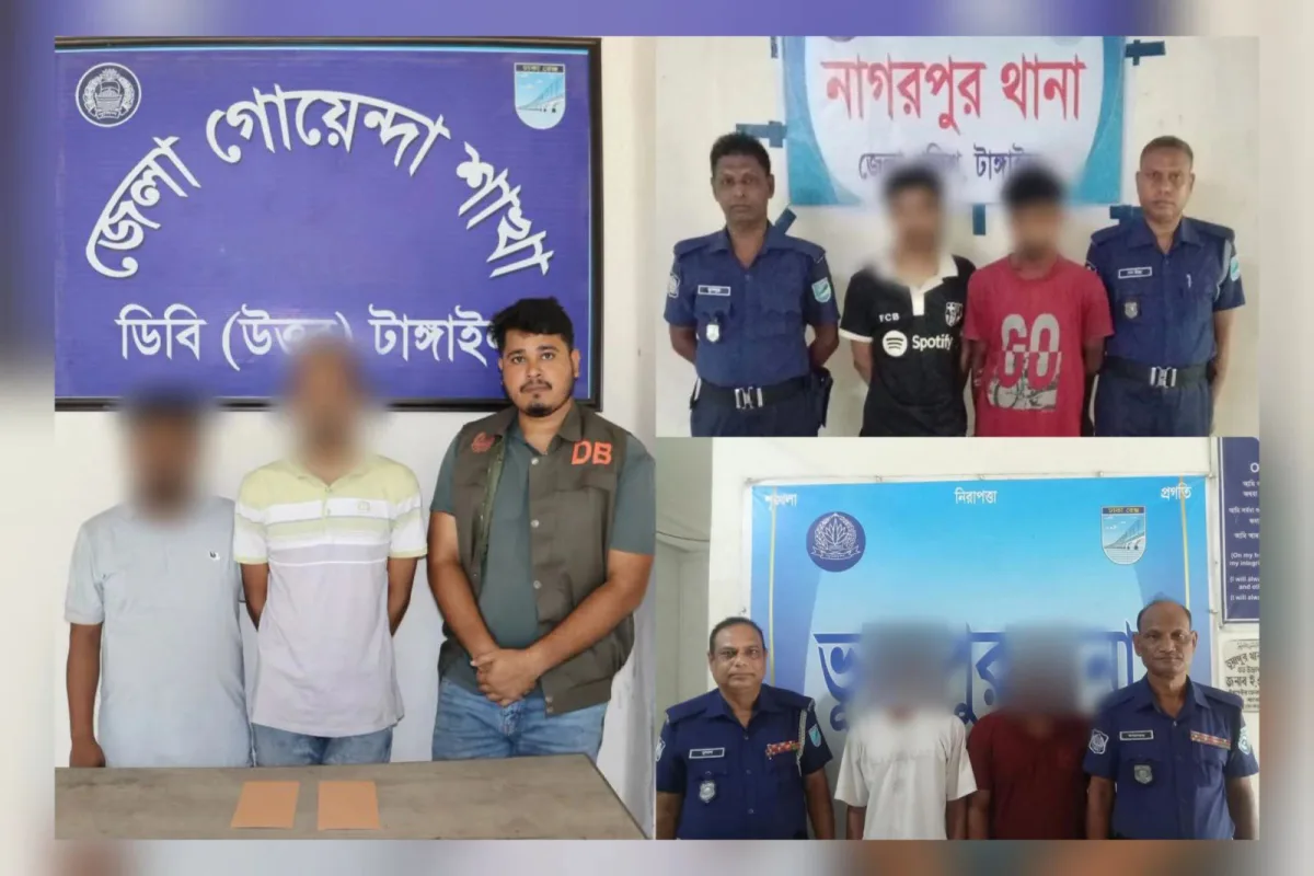 টাঙ্গাইলে পুলিশের অভিযানে ২০ জন গ্রেফতার, ইয়াবা উদ্ধার
