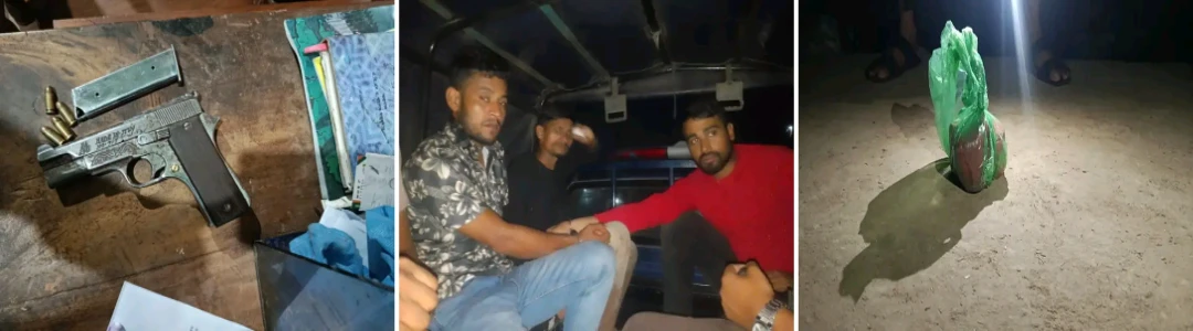 খুলনায় বিদেশি পিস্তল, ৪ রাউন্ড গুলি ও ৩টি ককটেলসহ আটক ৩