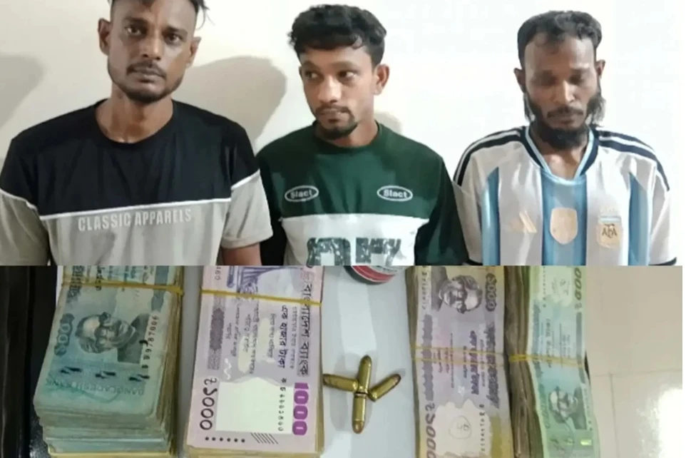 যশোরে মাদক সেবনের আসরে পুলিশের হানা: গুলি ও টাকাসহ আটক ৩